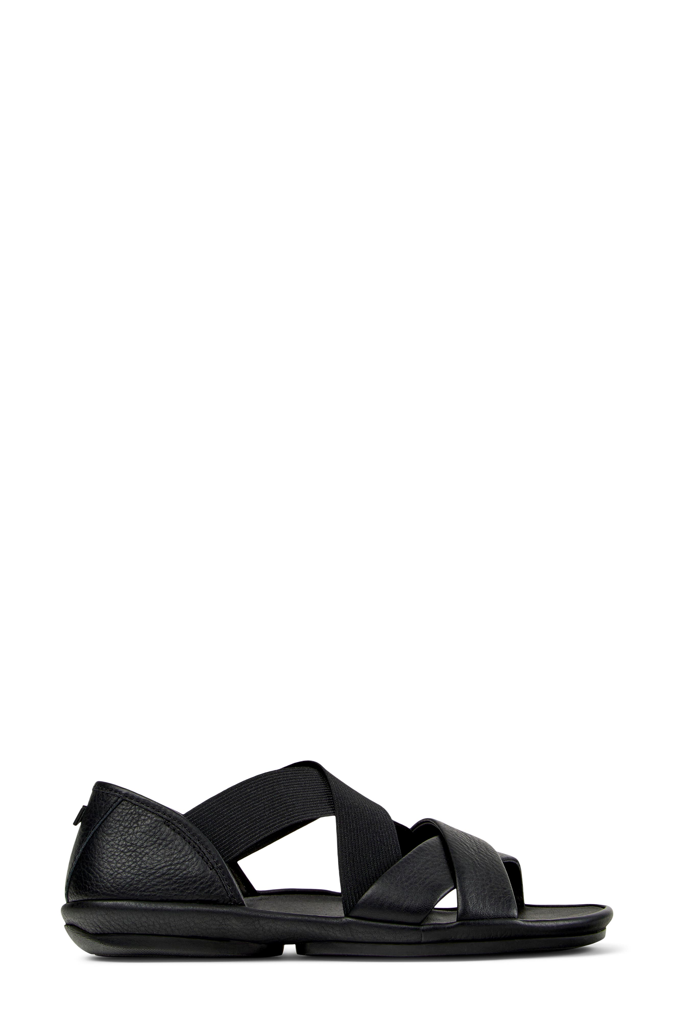 Camper Right Isla Cross Strap Sandal, Alternate, color, Black