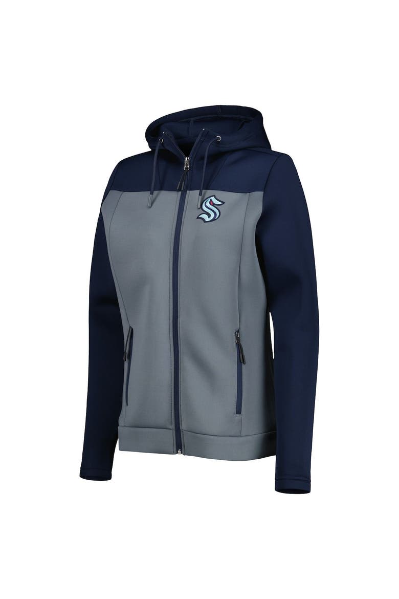 Women's Antigua Deep Sea Blue/Gray Seattle Kraken Protect Full-Zip Jacket, Alternate, color, Navy