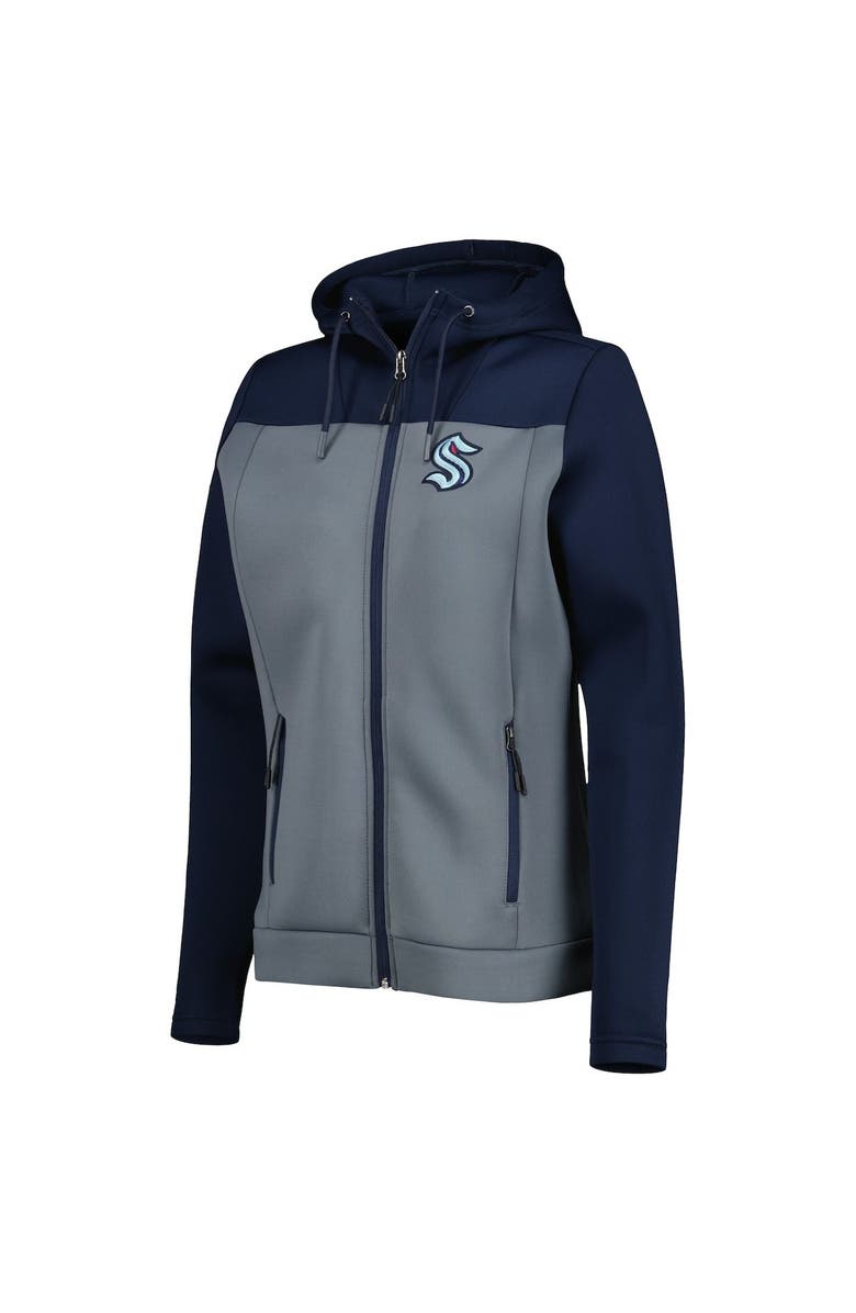 ANTIGUA Women's Antigua Deep Sea Blue/Gray Seattle Kraken Protect Full-Zip Jacket, Alternate, color, Navy