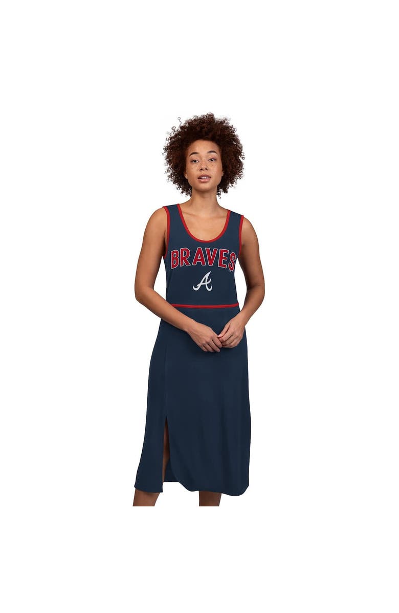 G-III 4HER BY CARL BANKS Women's G-III 4Her by Carl Banks Navy Atlanta Braves Center Field Maxi Dress, Alternate, color, 