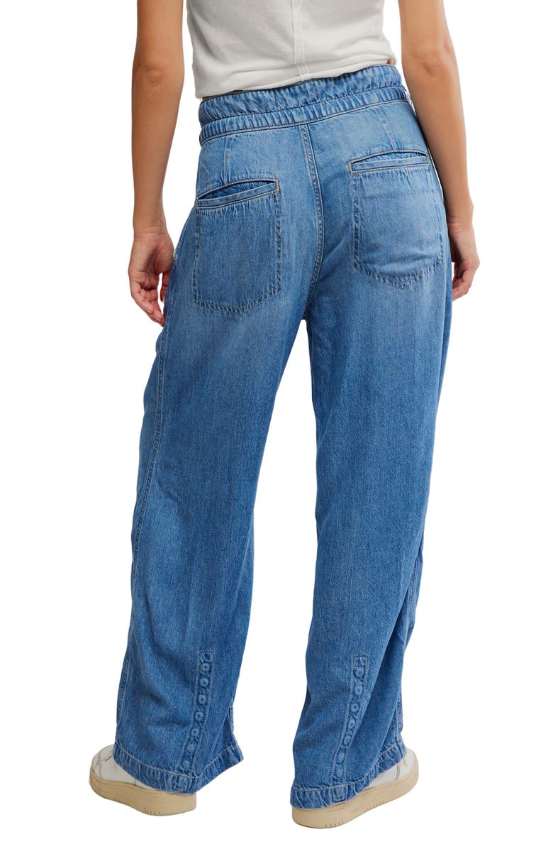 Free People Dakota High Waist Cinched Jeans, Alternate, color, 