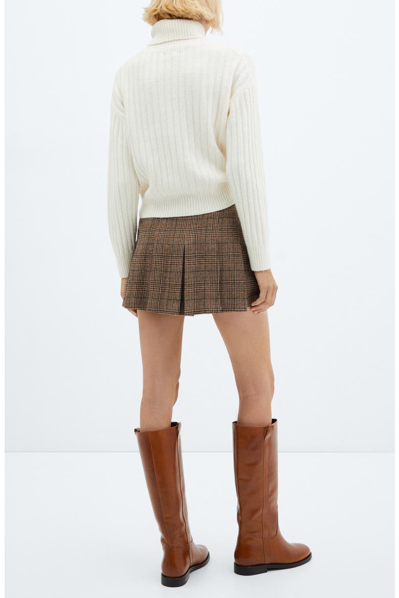Glen Plaid Miniskirt, Alternate, color, BEIGE