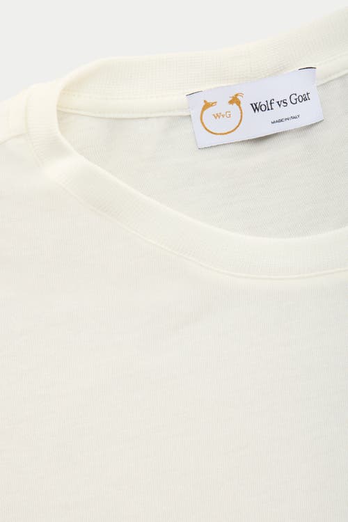 Wolf Vs. Goat (wvg) Light Weight Viscose Sorona Long Sleeve Crew Neck T-shirt In White