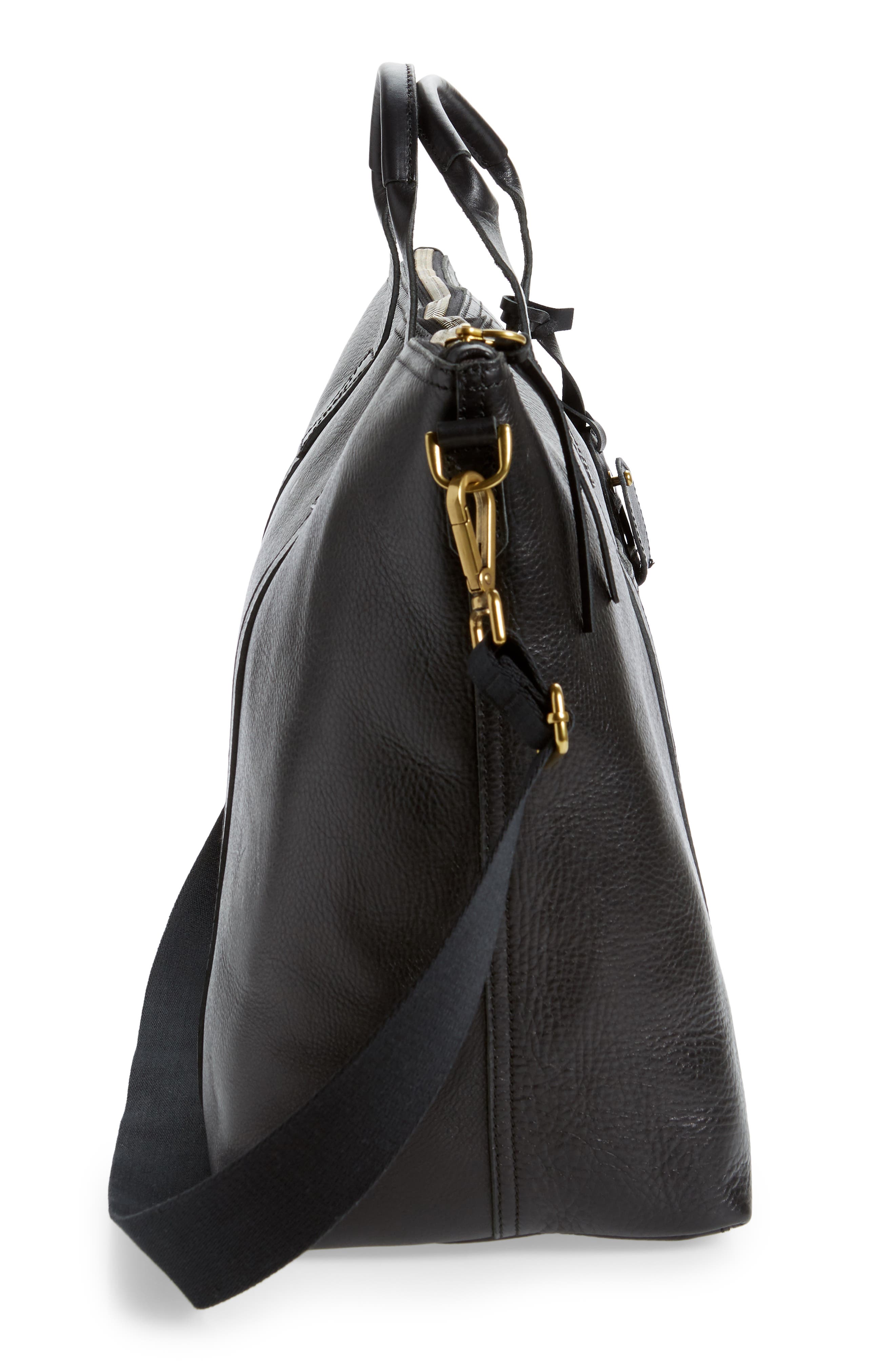 Madewell Essential Leather Overnight Bag, Alternate, color, 