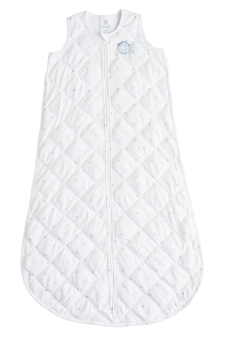 Dream Weighted Wearable Blanket, Main, color, WHITE WITH GRAY STARS