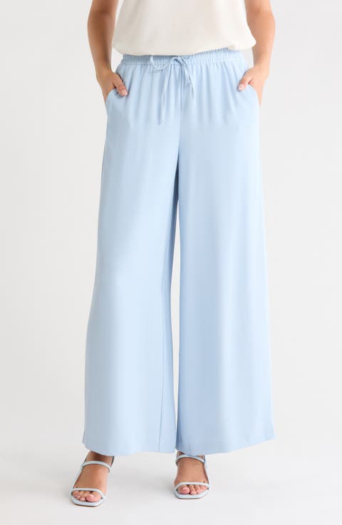 Wide Leg Pull-On Pants