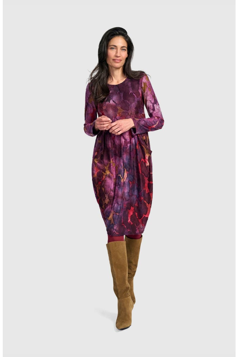 Fandango Draped Dress, Alternate, color, Wine