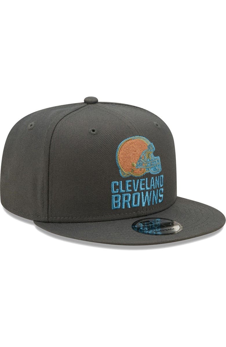 New Era Men's New Era Graphite Cleveland Browns Color Pack Multi 9FIFTY Snapback Hat, Alternate, color,