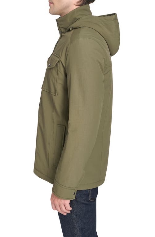 Cole Haan Signature Hooded Waterproof Field Jacket In Green