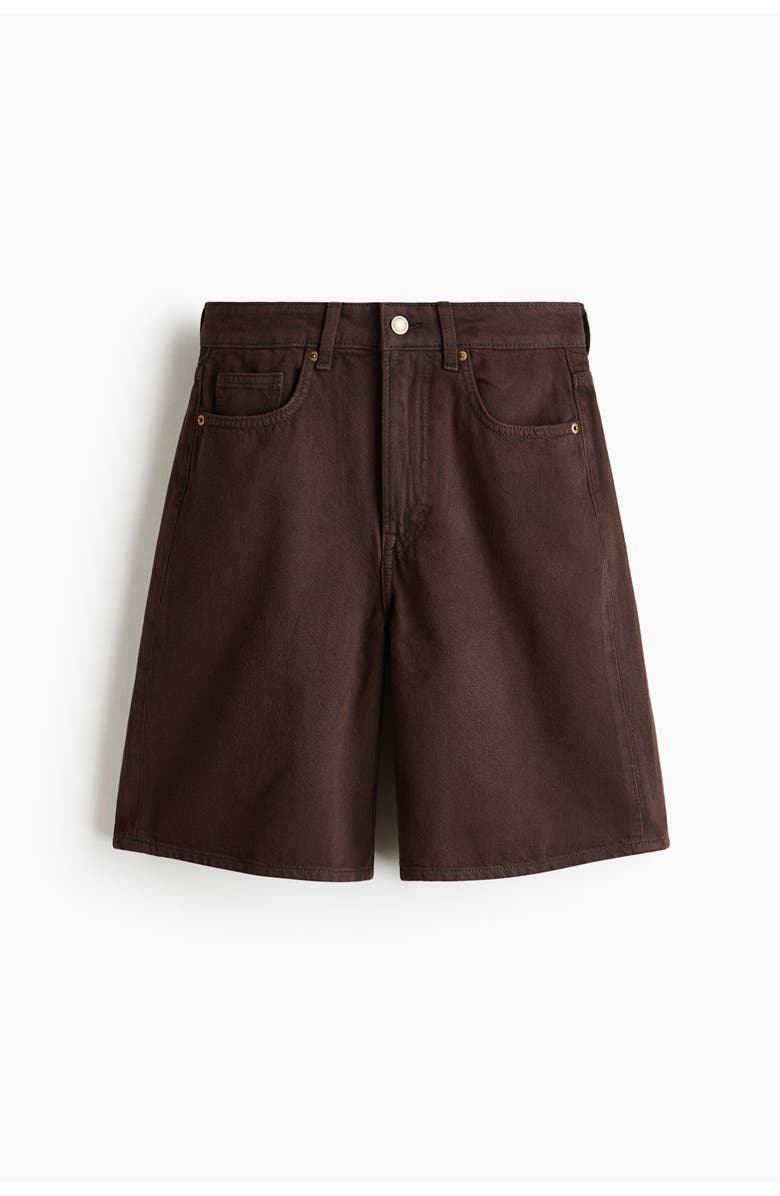 H&M Denim bermuda shorts, Alternate, color, Dark Brown