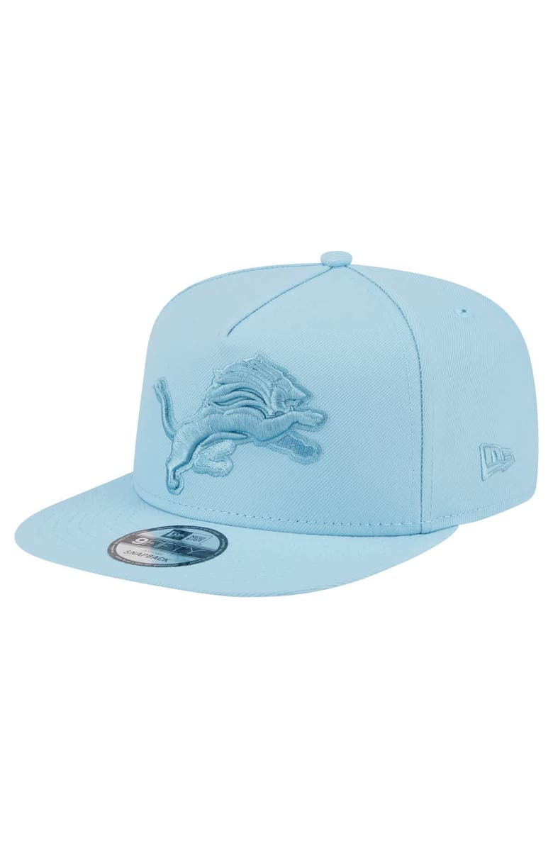 New Era Men's New Era  Light Blue Detroit Lions Color Pack A-Frame 9FIFTY Snapback Hat, Main, color, 