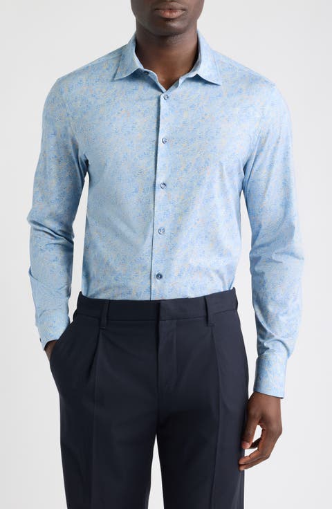 James OoohCotton® Abstract Print Button-Up Shirt