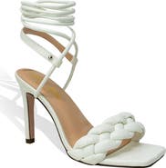 CHASE AND CHLOE Ankle Tie Braided Sandal