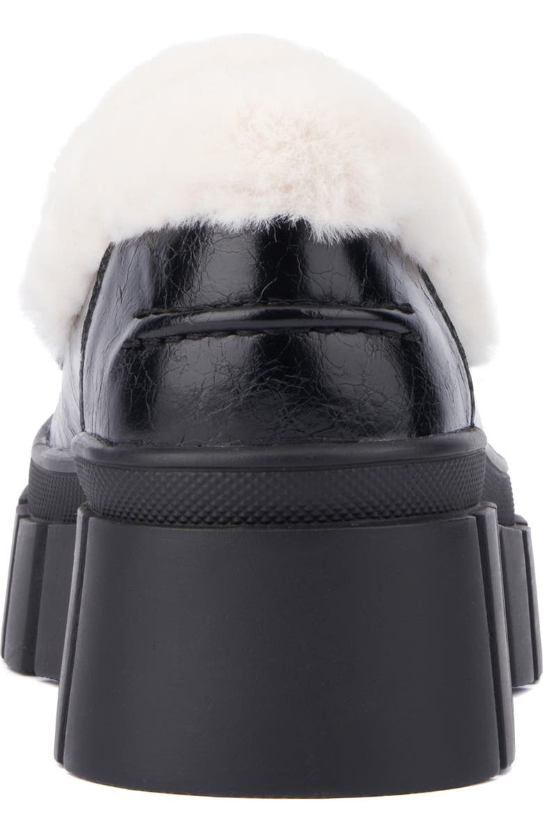NEW YORK AND COMPANY Seraphina Faux Fur Trim Lug Sole Platform Loafer, Alternate, color,