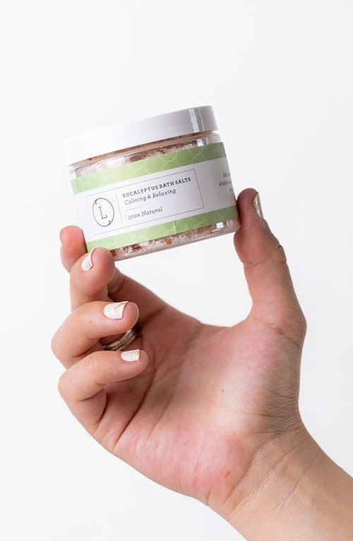 Lizush Cbd Natural Eucalyptus Bath Salts With Cbd, Calming And Relaxing In Eucalyptus Green