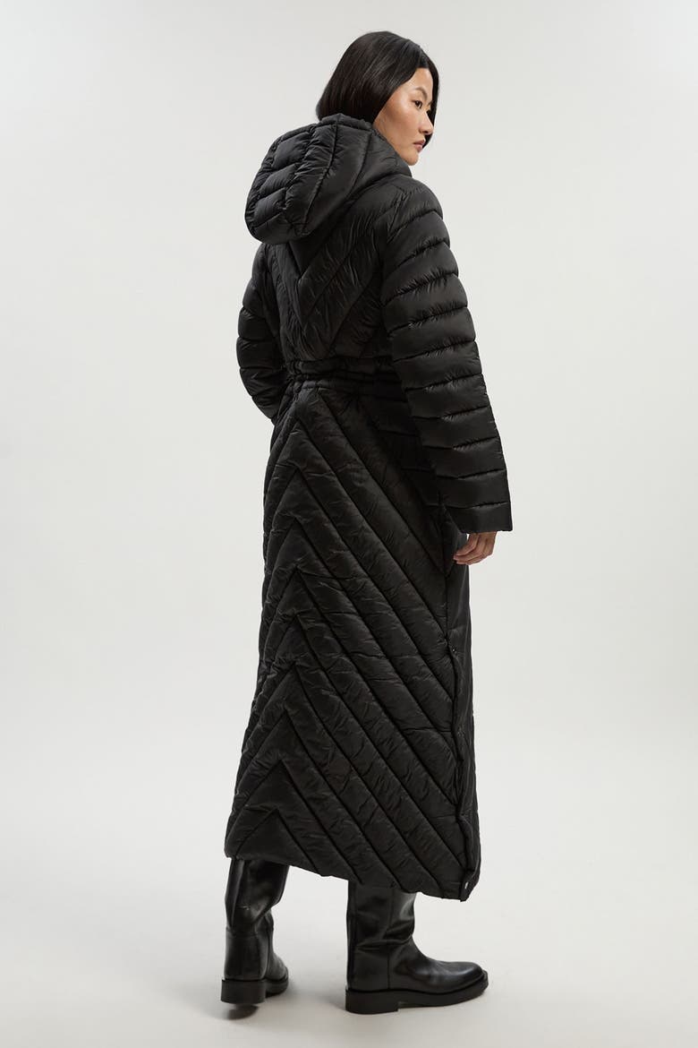 Petite Lightweight Packable Maxi Coat, Alternate, color, Black