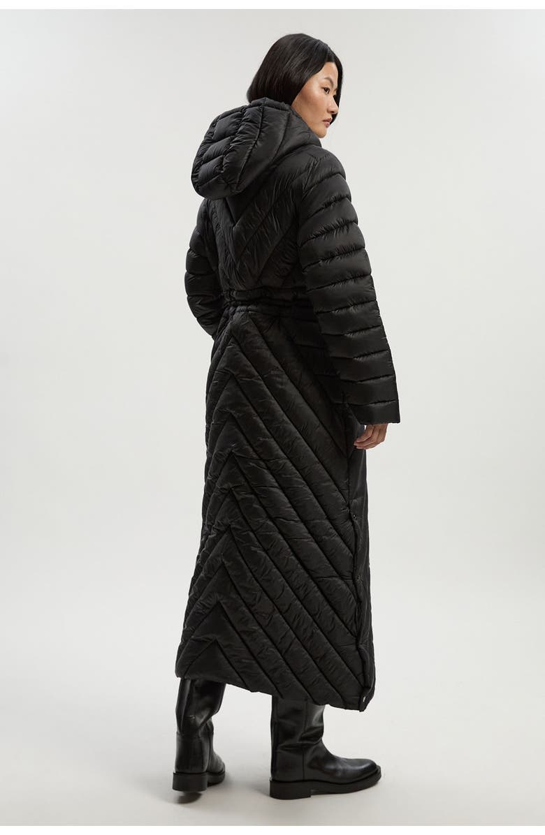 Karen Millen Petite Lightweight Packable Maxi Coat, Alternate, color, Black