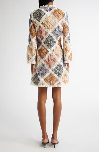 Zimmermann Tallow Patchwork Cotton Minidress | Nordstrom