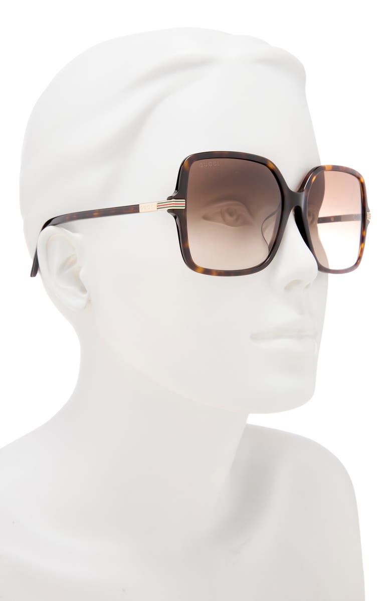 Gucci 59mm Square Sunglasses, Alternate, color, Havana Havana Brown