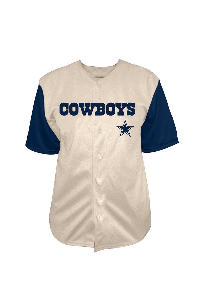 Men's Fanatics CeeDee Lamb Cream Dallas Cowboys Big & Tall Baseball Button-Up Shirt, Alternate, color, Cream