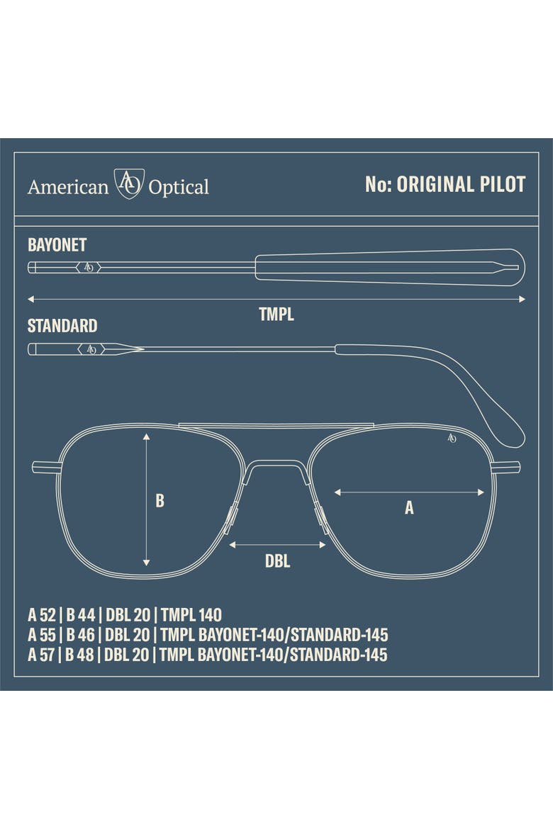 Original Pilot 52mm Aviator Nylon Non Polarized, Alternate, color, Gold - GYN