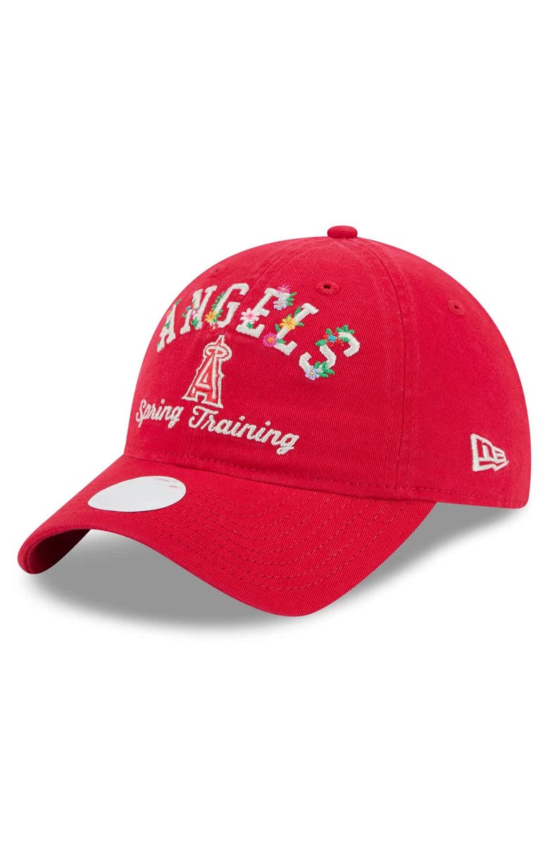 New Era Women's New Era  Red Los Angeles Angels 2025 Spring Training Floral 9TWENTY Adjustable Hat, Main, color, 
