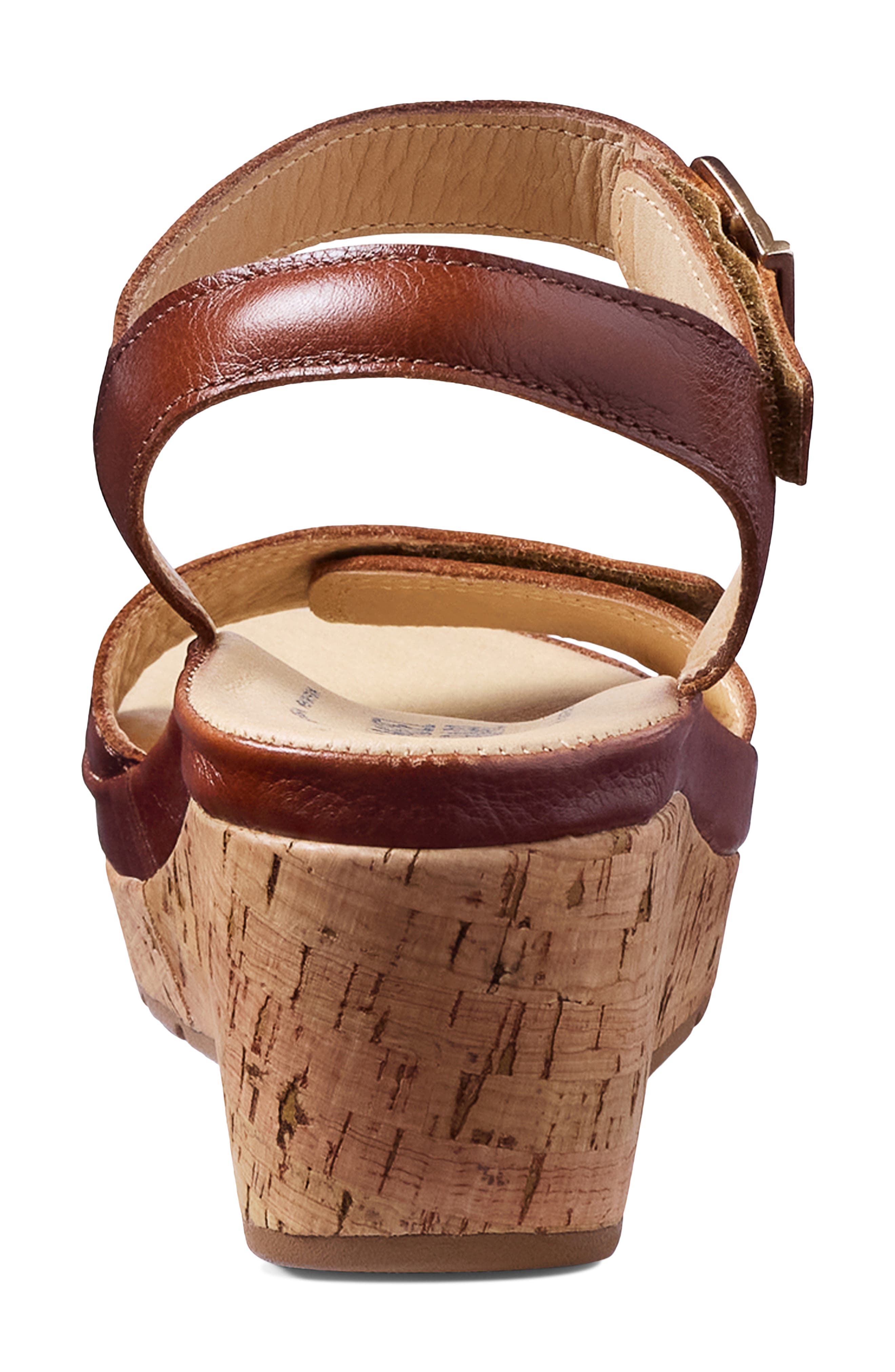 Portola Two-Strap Wedge Sandal, Alternate, color, COGNAC LEATHER