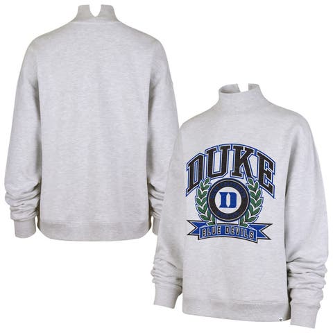Women's '47 Gray Duke Blue Devils Laurel Arch Mock Neck Sweatshirt