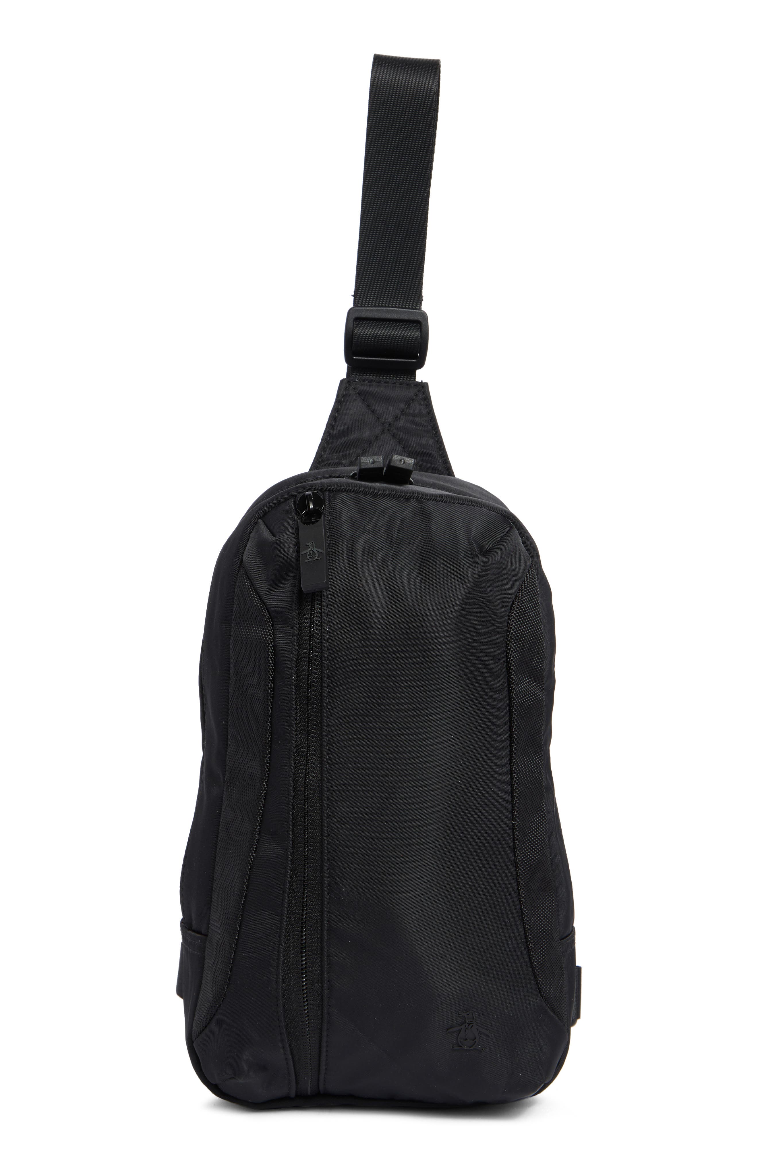 Original Penguin Sleek Convertible Slingbag In Black