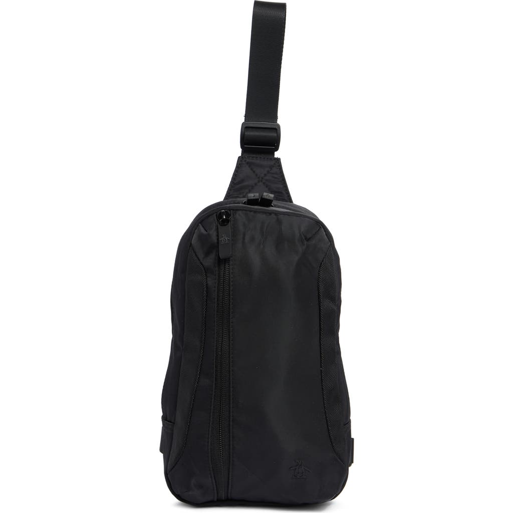 Original Penguin Sleek Convertible Slingbag In Black