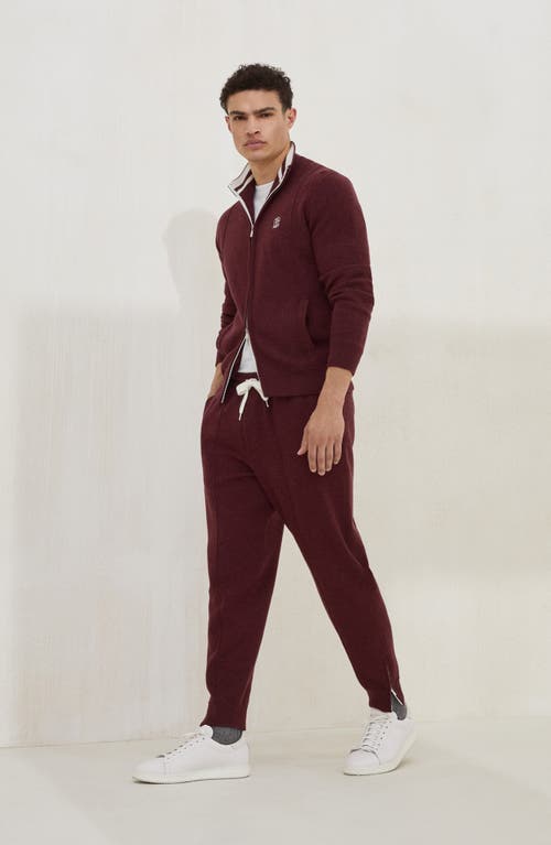 Brunello Cucinelli Double Knit Trousers In Purple