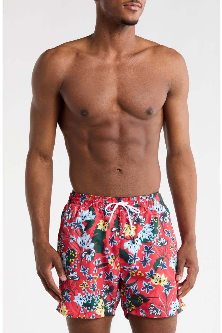 Octopus Swim Shorts, Main, color, MEDIUM RED