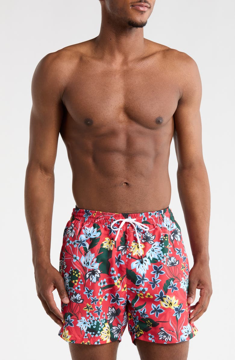 BOSS Octopus Swim Shorts, Main, color, Medium Red