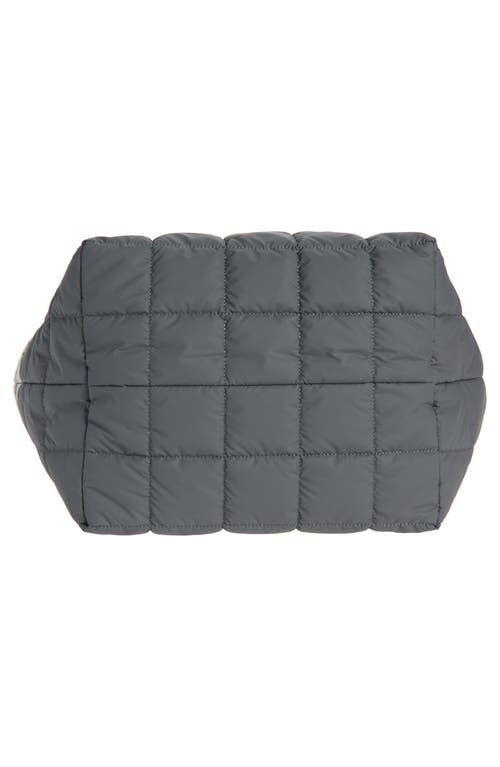 Veecollective Medium Porter Quilted Recycled Nylon Tote In Silver