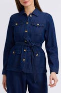 Foxcroft Stella Belted Denim Utility Jacket