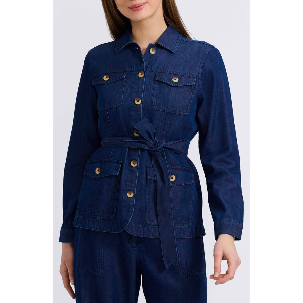 Foxcroft Stella Belted Denim Utility Jacket