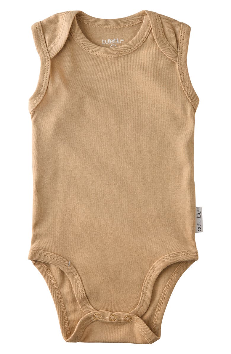 BUTTERBLU Sam Assorted 5-Pack Sleeveless Organic Cotton Bodysuits, Alternate, color,