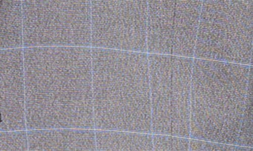 Savile Row Co Gray Windowpane Plaid Print Trim-fit Suit In Grey