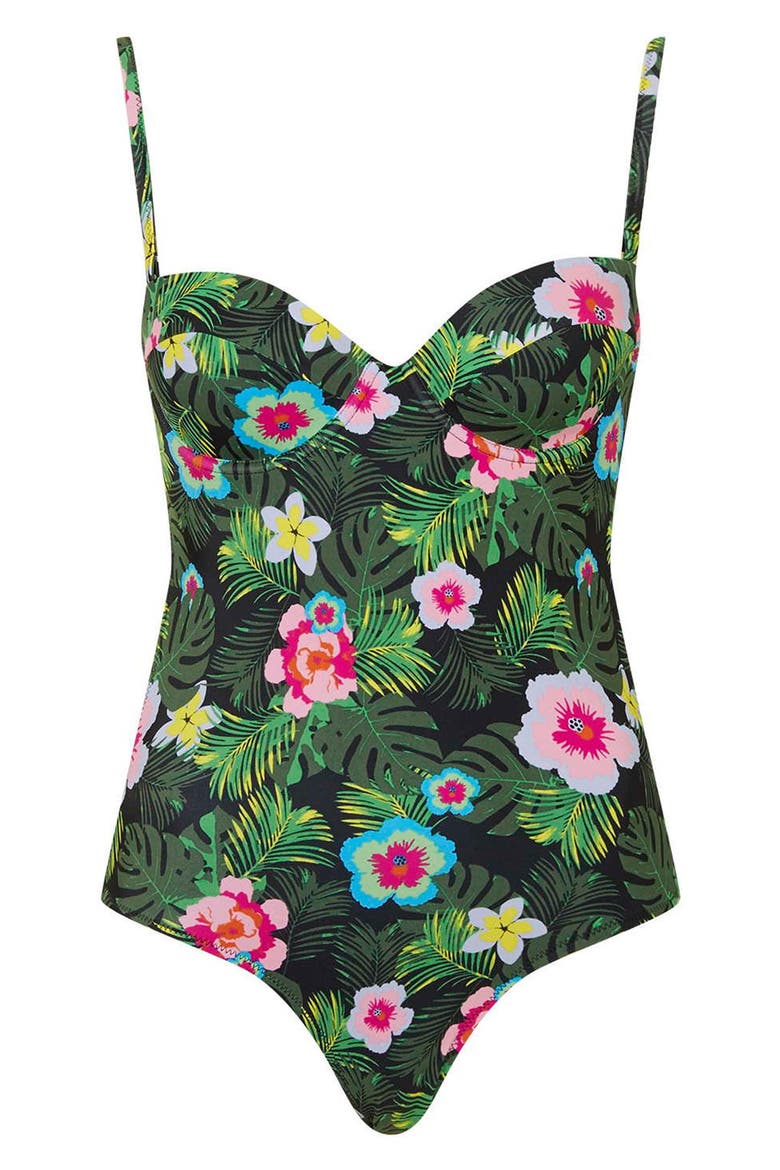 'Maui' One-Piece Swimsuit, Alternate, color, GREEN MULTI