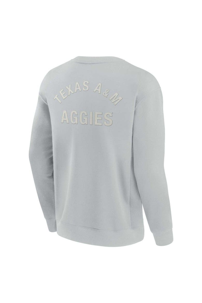 Unisex Fanatics Signature Gray Texas A&M Aggies Super Soft Pullover Crew Sweatshirt, Alternate, color, Gray