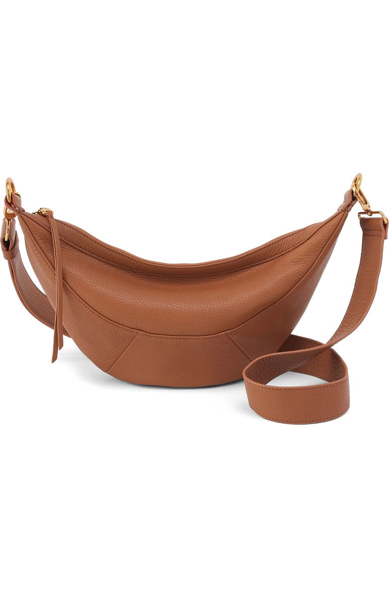 HOBO Carmen Leather Sling Bag, Main, color, Warm Honey