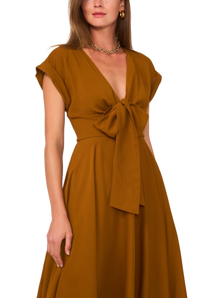 Front Bow Handkerchief Hem Dress, Alternate, color, CATHAY SPICE
