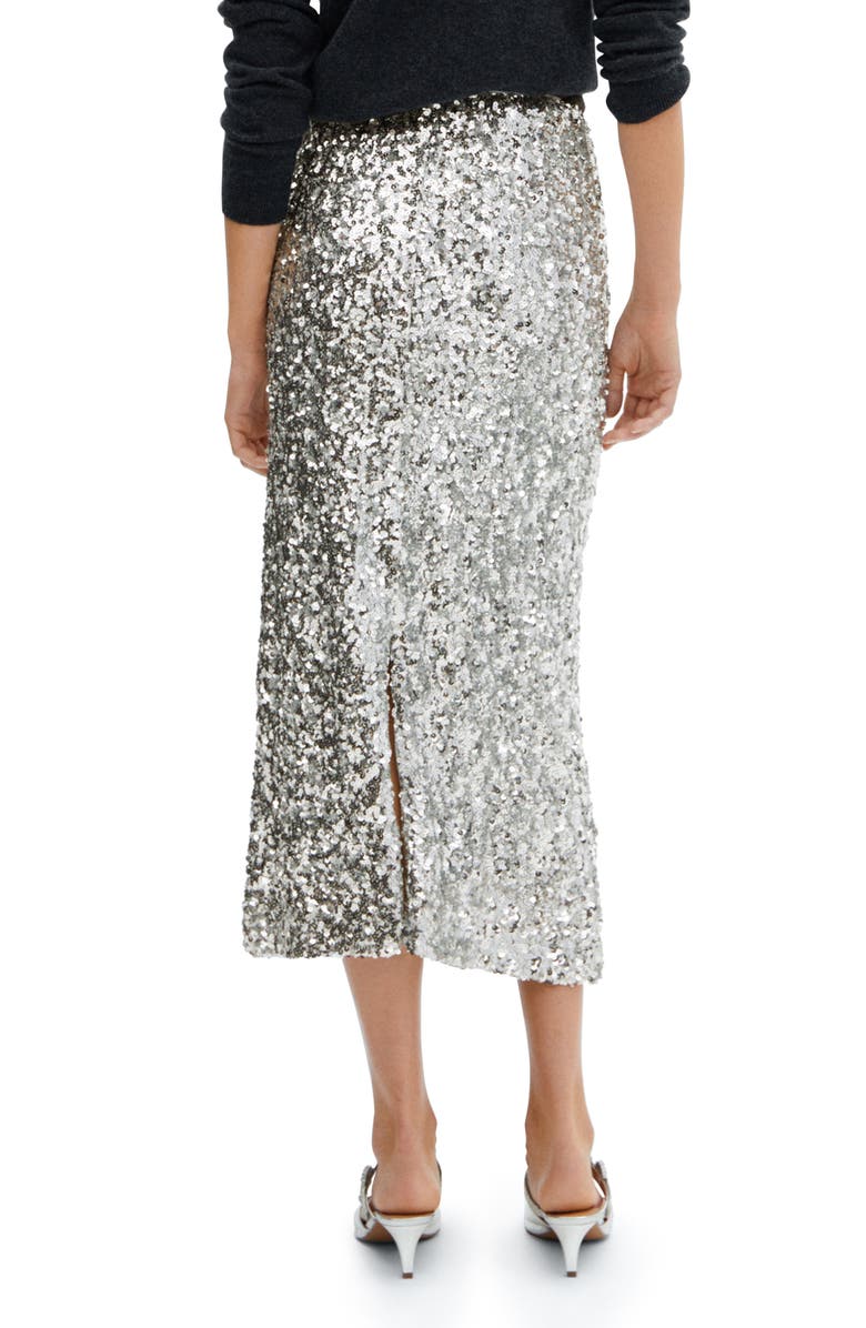 MANGO Sequin Midi Skirt, Alternate, color,