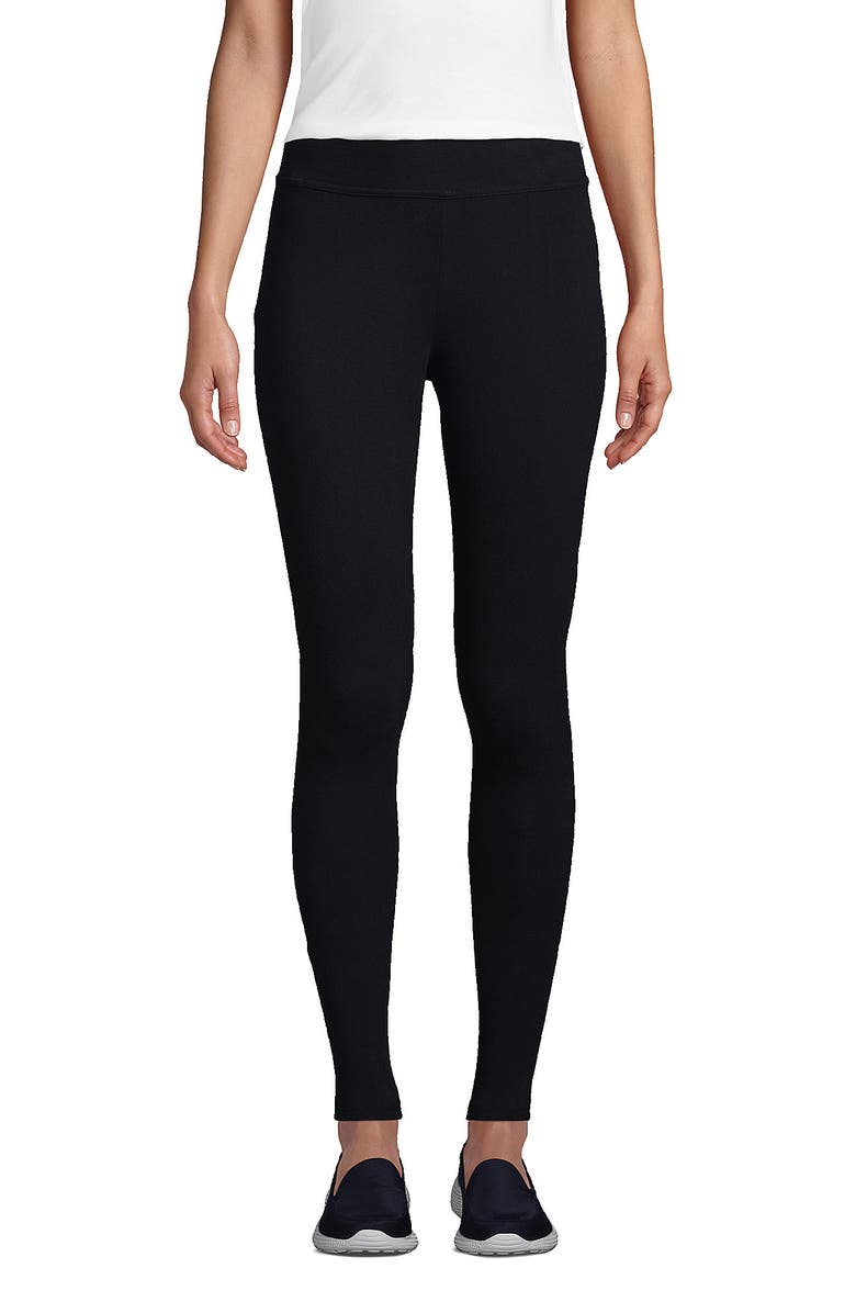 Lands' End Starfish Mid Rise Knit Leggings, Main, color, Black