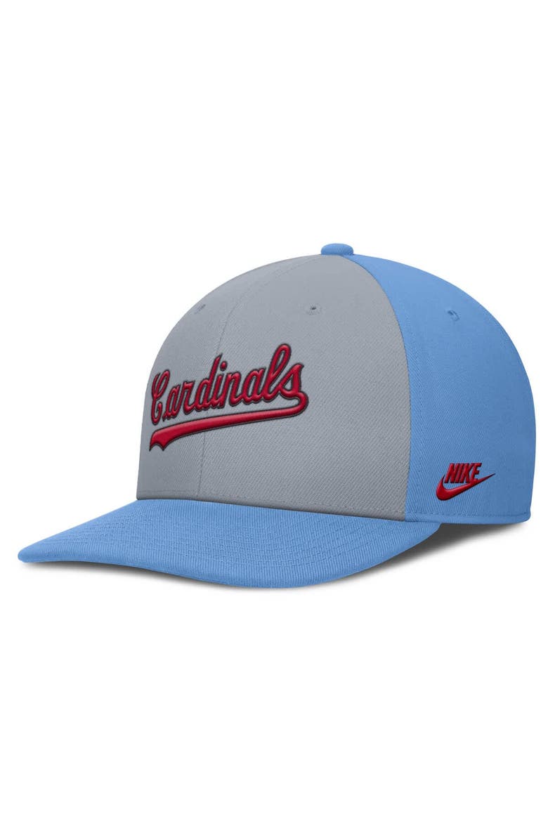Nike Men's Nike Gray/Light Blue St. Louis Cardinals Pro Performance Snapback Hat, Alternate, color, Gray