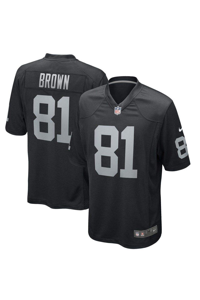 Men's Nike Tim Brown Black Las Vegas Raiders Game Retired Player Jersey, Main, color, Black