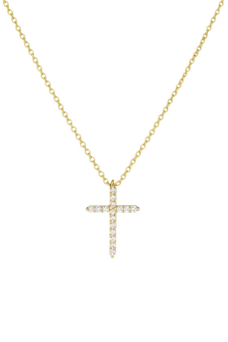 Timeless Grace CZ Cross Pendant Necklace, Main, color, Gold