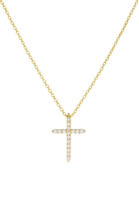 Timeless Grace CZ Cross Pendant Necklace