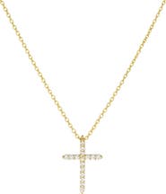 DLORIA Timeless Grace CZ Cross Pendant Necklace