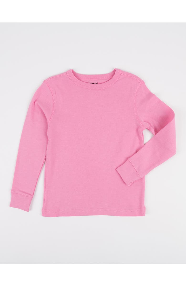 Leveret Kids Long Sleeve T-Shirt, 100% Cotton, Solid Colors, Alternate, color, Light Pink